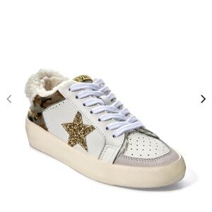 Boston Proper Camo and Faux Fur Sneakers